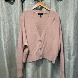 Express Women's Dusty Mauve Cardigan Sweater